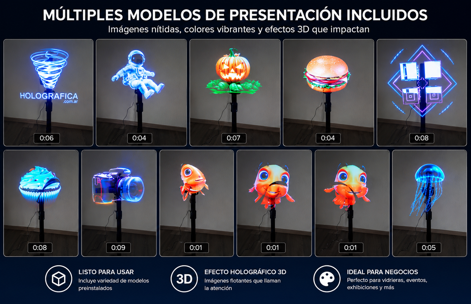 Proyector Holográfico 3D 42cm HD WiFi